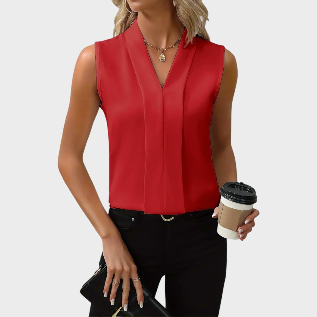 Roma | Blusa Sem Mangas com Decote V e Elegância Sem Esforço