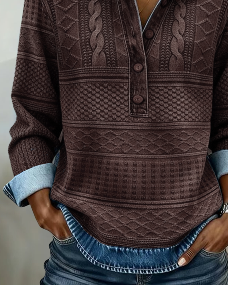Sofia | Camisa de tricô moderna com botões