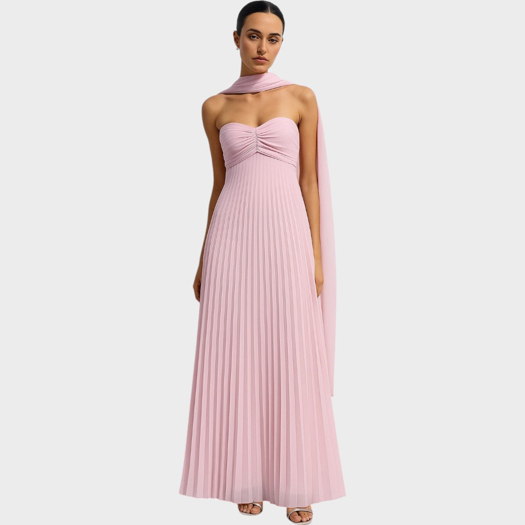 Rosalía | Vestido Plissado Tomara que Caia