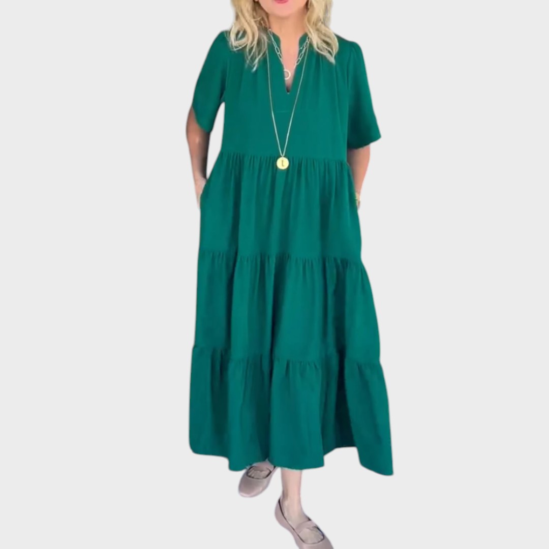 Magnólia | Vestido Maxi Fluido em Camadas
