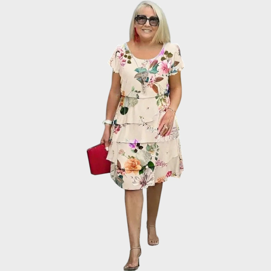 Emilie | Vestido Floral de Verão em Camadas