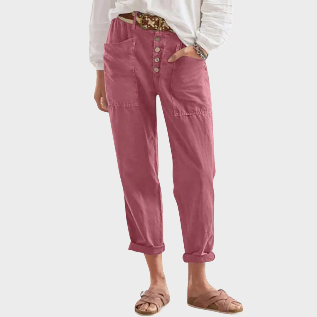 Vera | Calça Casual de Algodão com Cintura Elástica