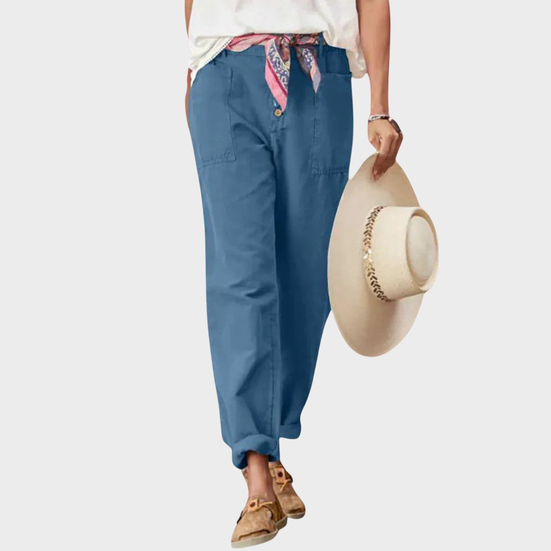 Vera | Calça Casual de Algodão com Cintura Elástica