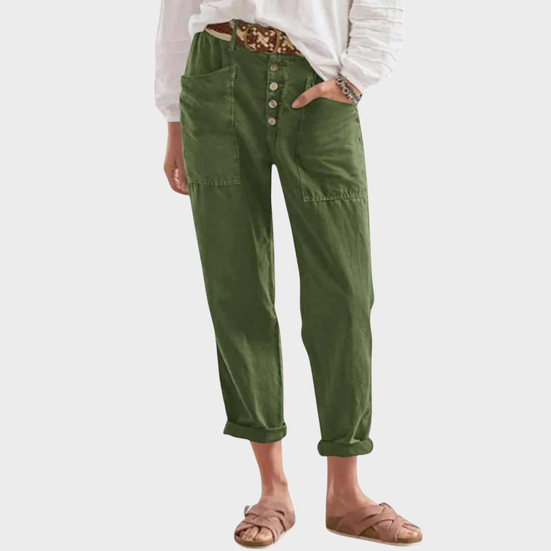 Vera | Calça Casual de Algodão com Cintura Elástica