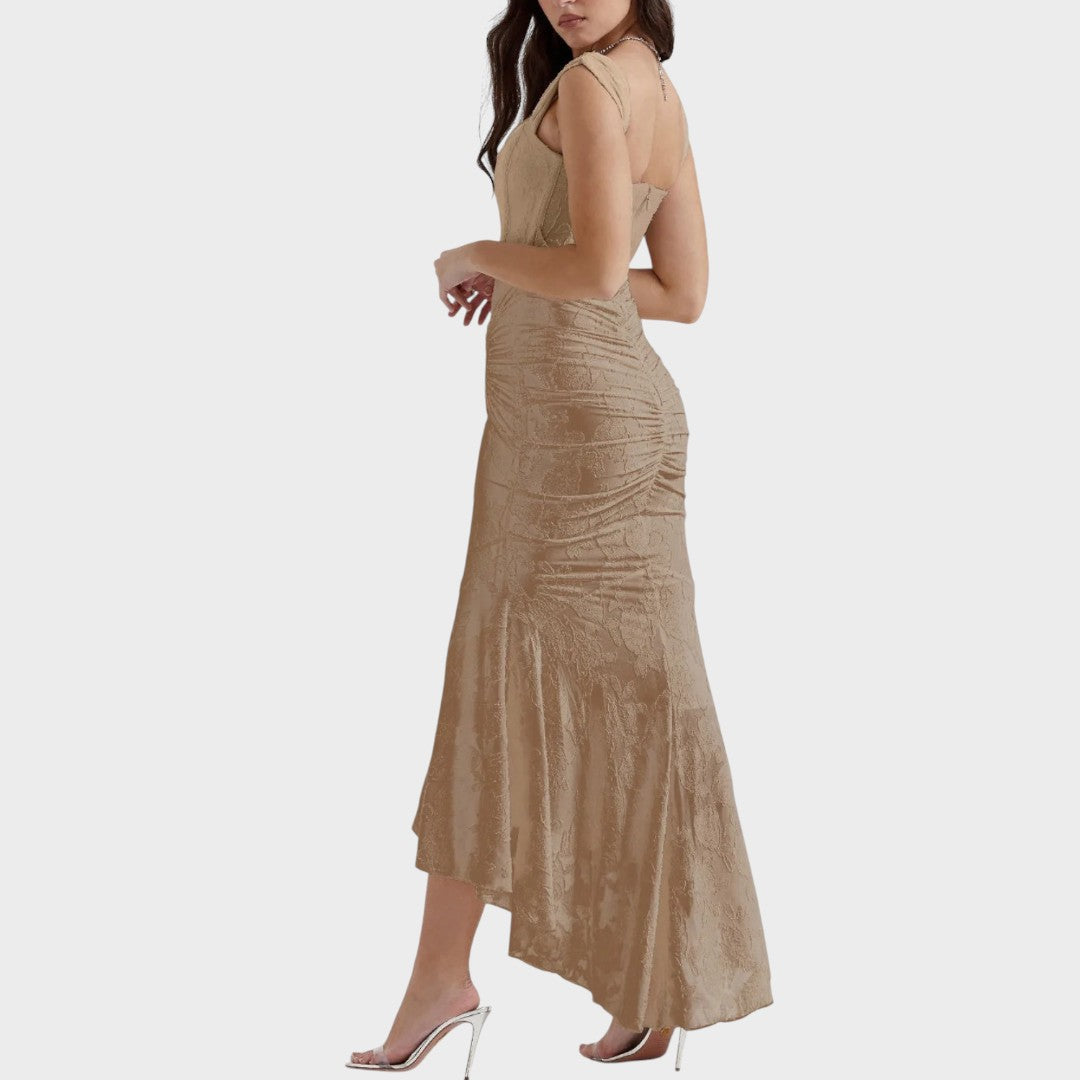 Ashley | Elegante Vestido Ajustado com Drapeado Fino para Ocasiões Especiais