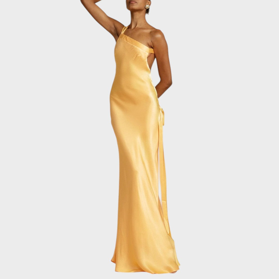 Muriel | Vestido Longo de Cetim com Caimento Elegante e Toque Luxuoso