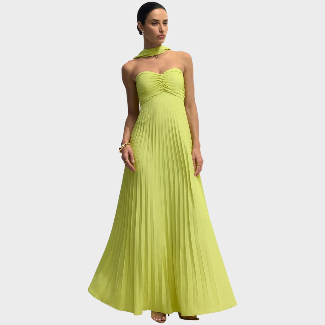 Rosalía | Vestido Plissado Tomara que Caia
