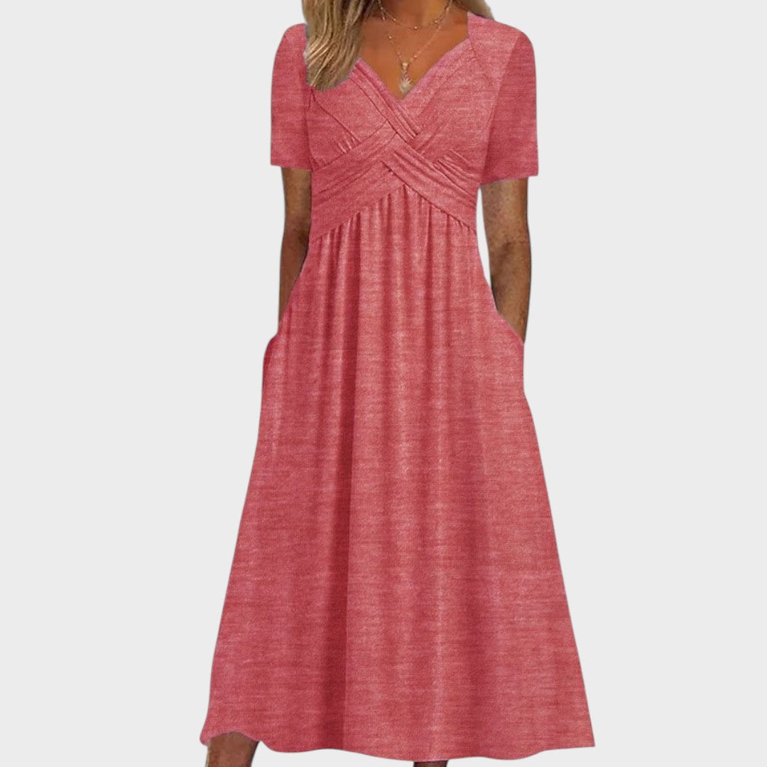 Eva | Vestido Midi Casual com Corte Soltinho e Design Atemporal
