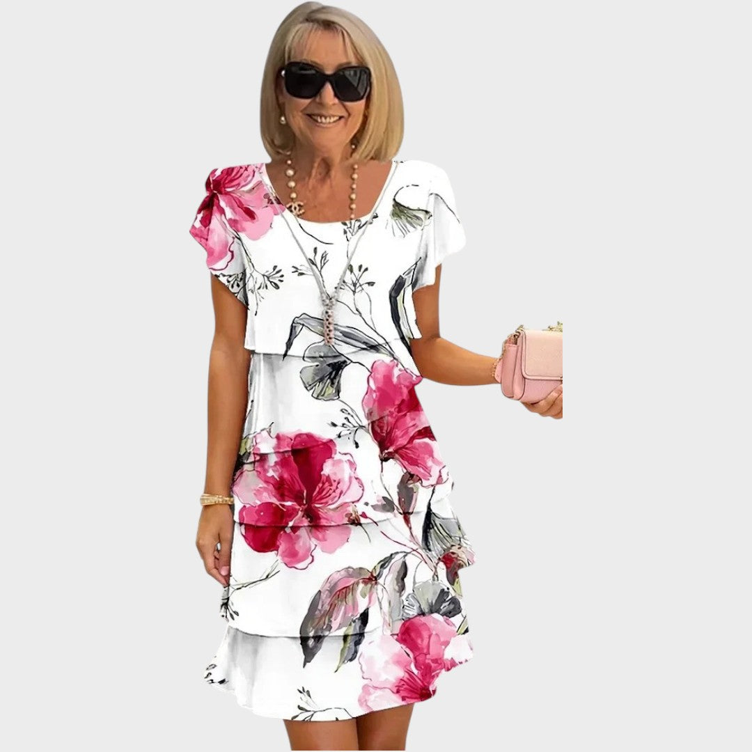Emilie | Vestido Floral de Verão em Camadas