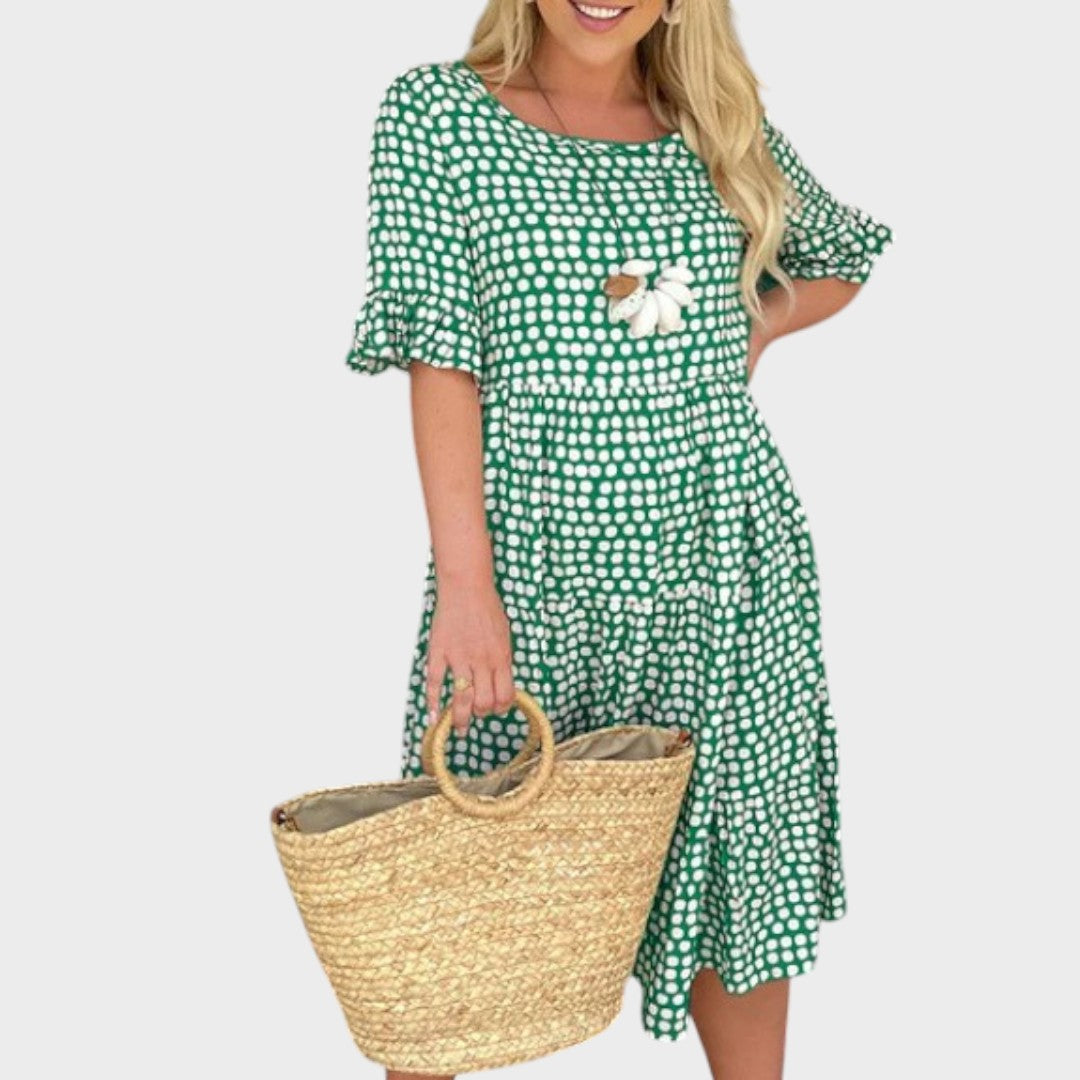 Claire | Vestido de Bolinhas com Mangas Bufantes