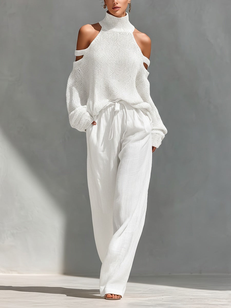 Camilla | Conjunto Elegante em Malha e Linho Confortável que Valoriza a Silhueta