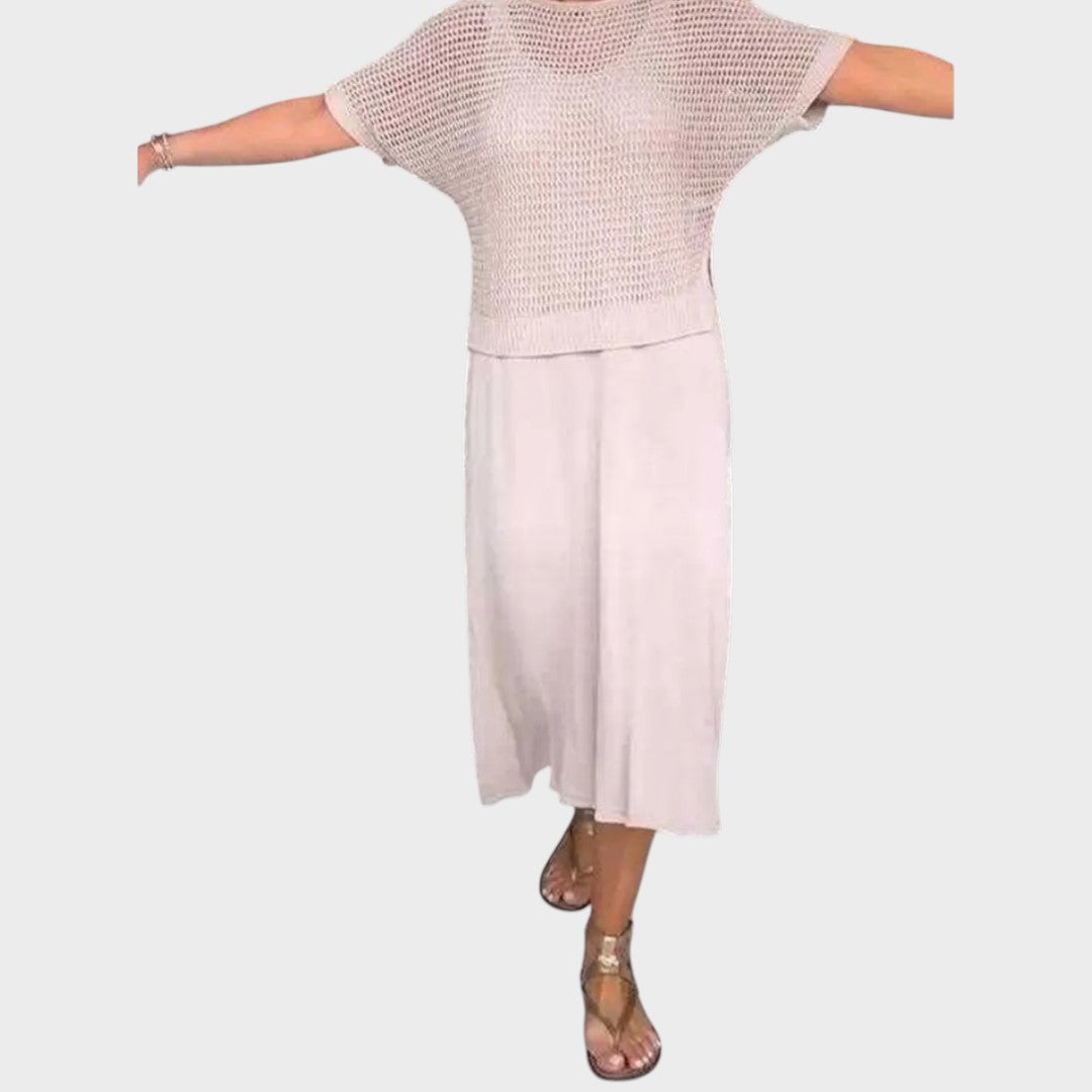 Liza | Vestido com Blusa de Tricô Conjunto de Duas Peças