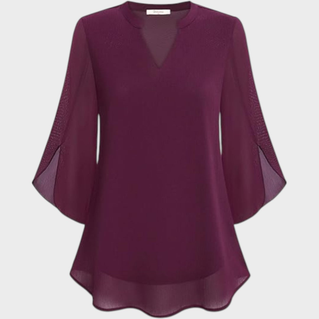 Marina | Blusa Manga 3/4 Fluida com Decote V