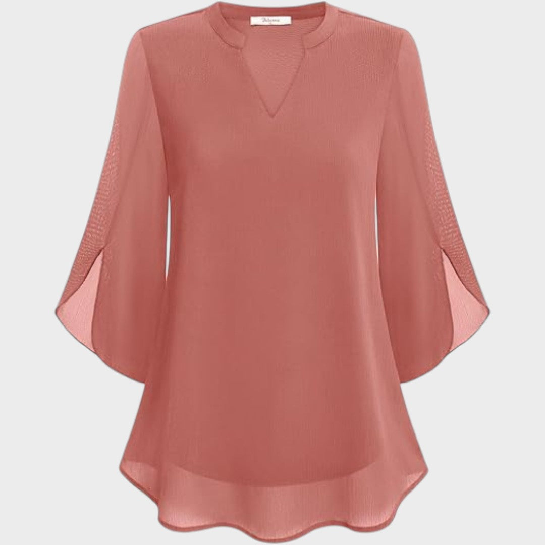 Marina | Blusa Manga 3/4 Fluida com Decote V