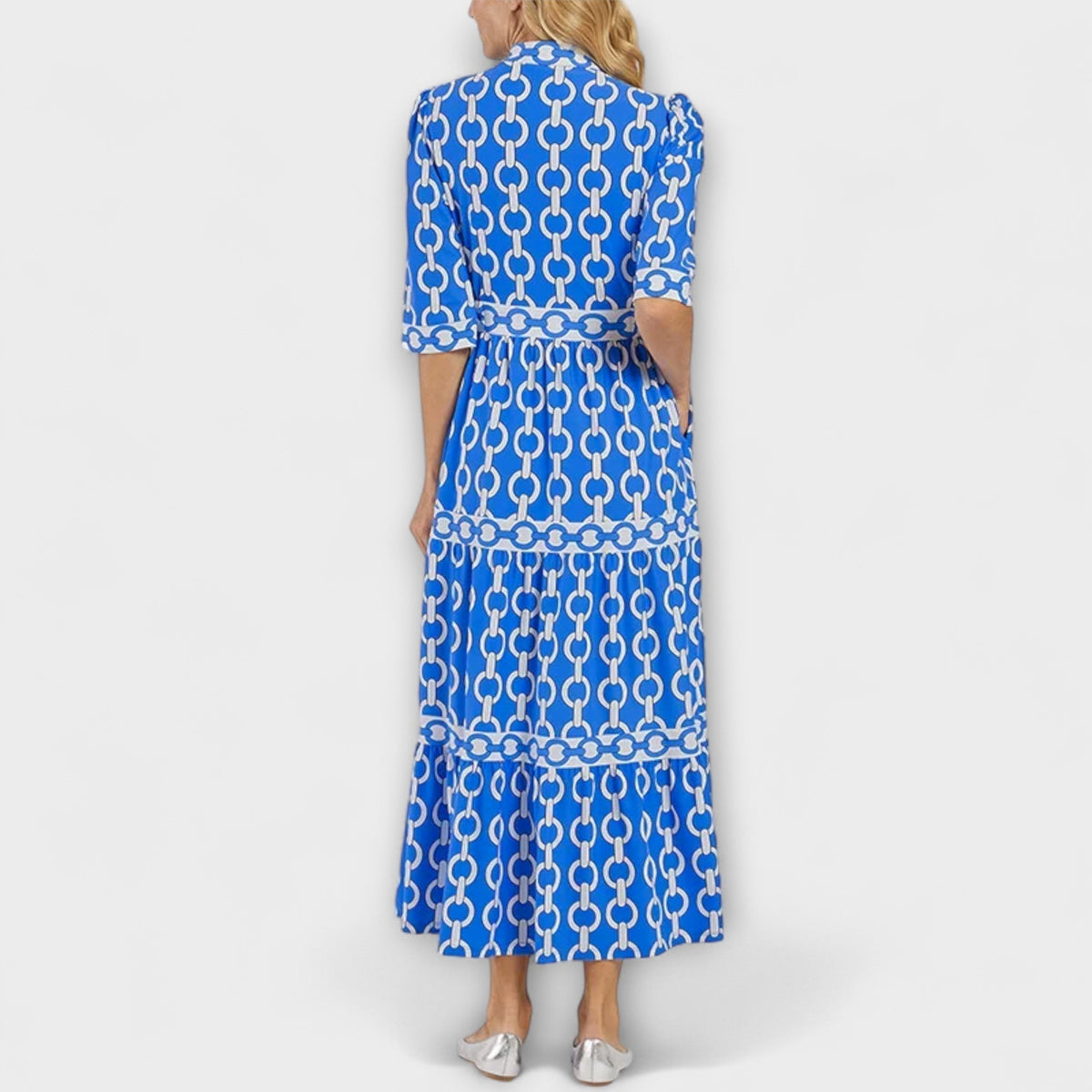 Jude | Vestido Midi com Manga 3/4 e Gola Camisa