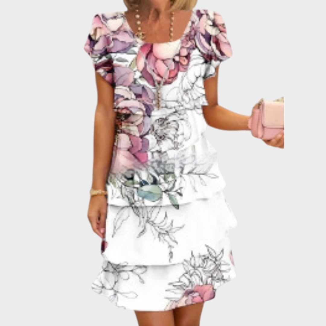 Emilie | Vestido Floral de Verão em Camadas