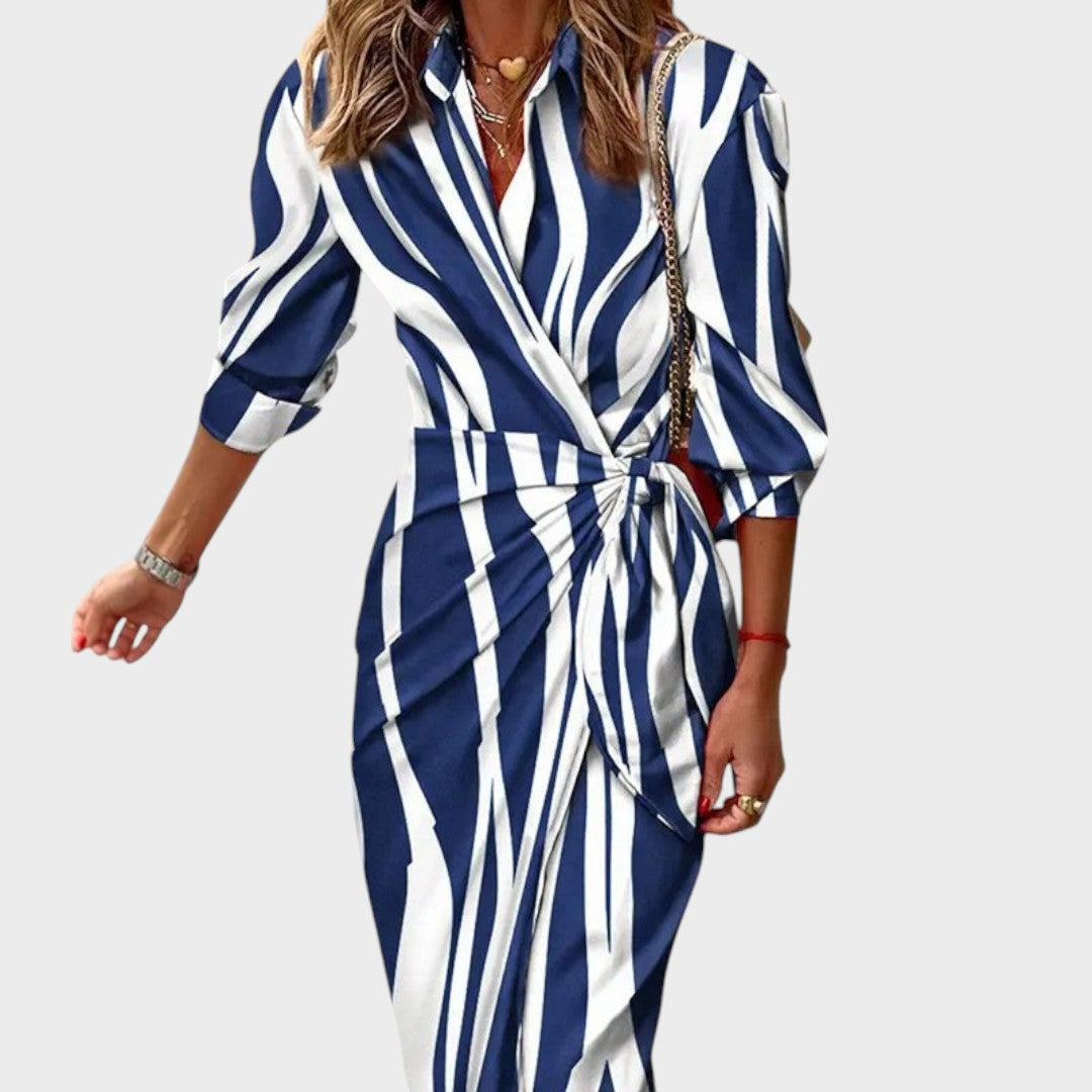 Tina | Vestido Longo Camisa com Botões Frontais