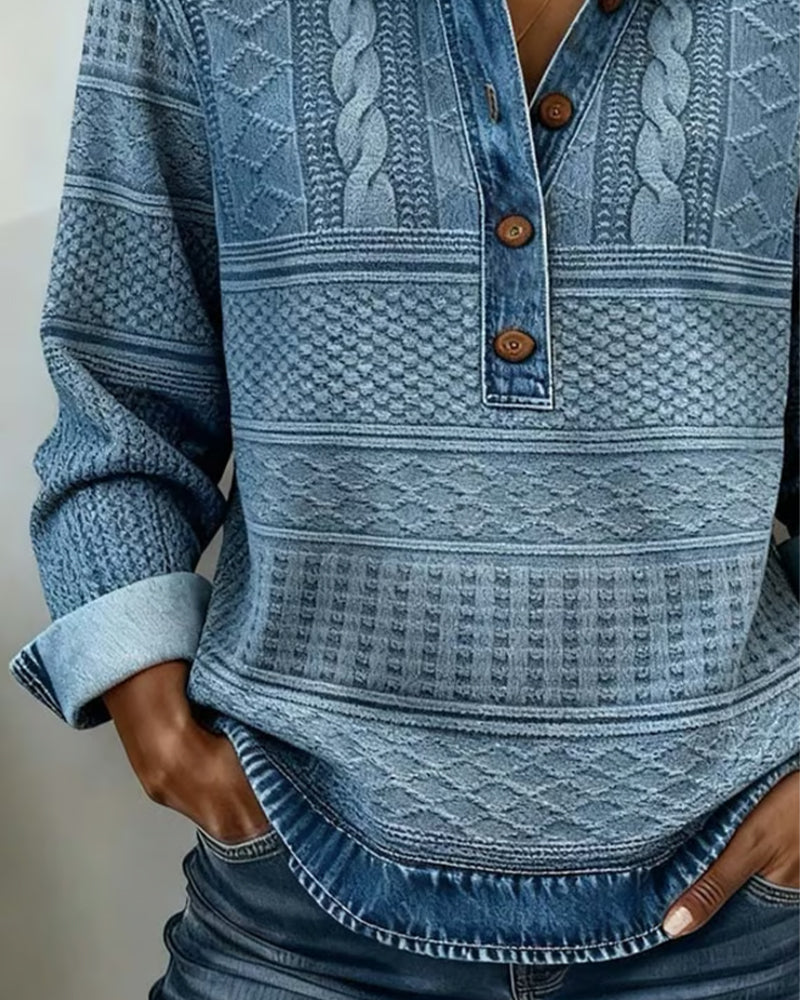 Sofia | Camisa de tricô moderna com botões