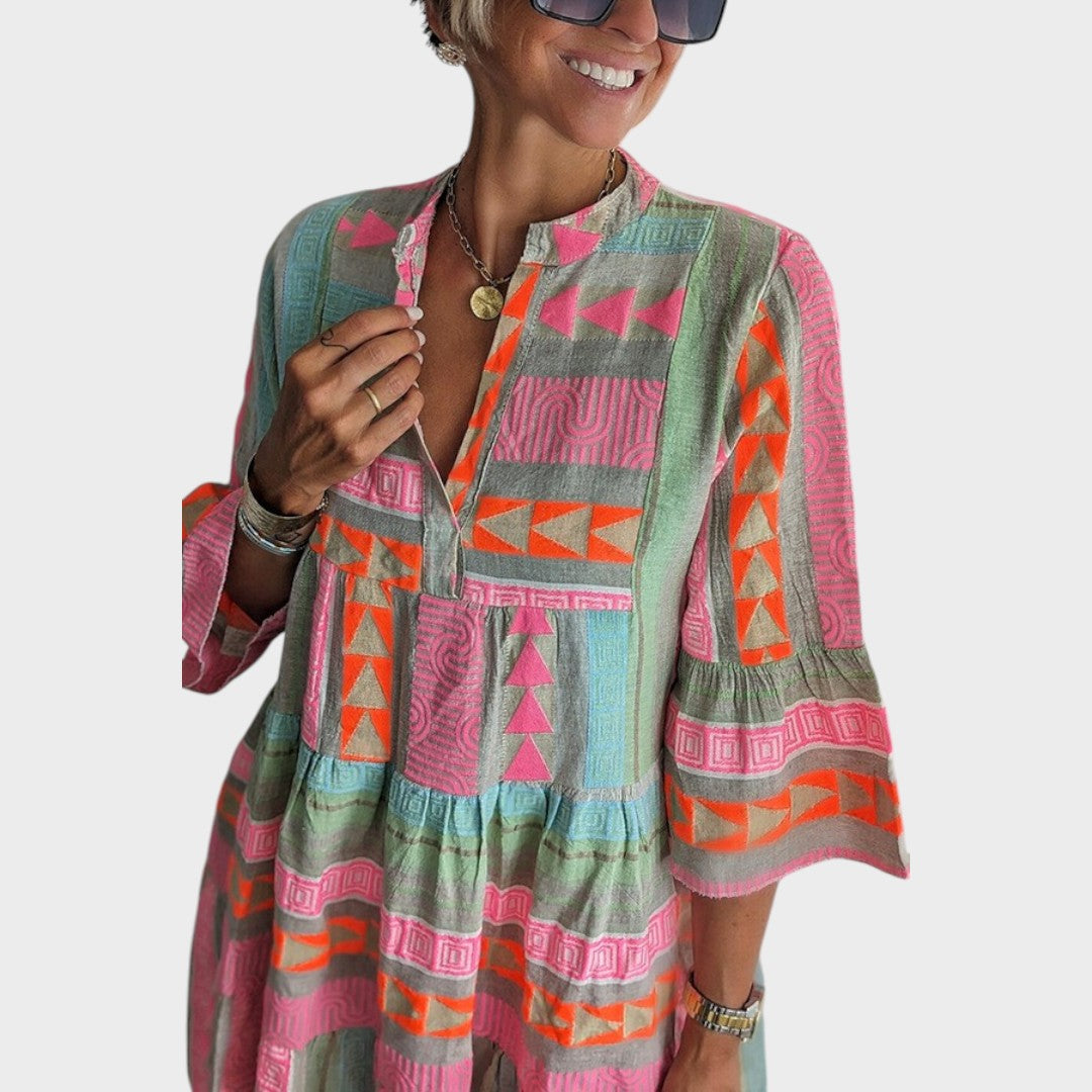 María | Vestido Fresco de Verão com Babados