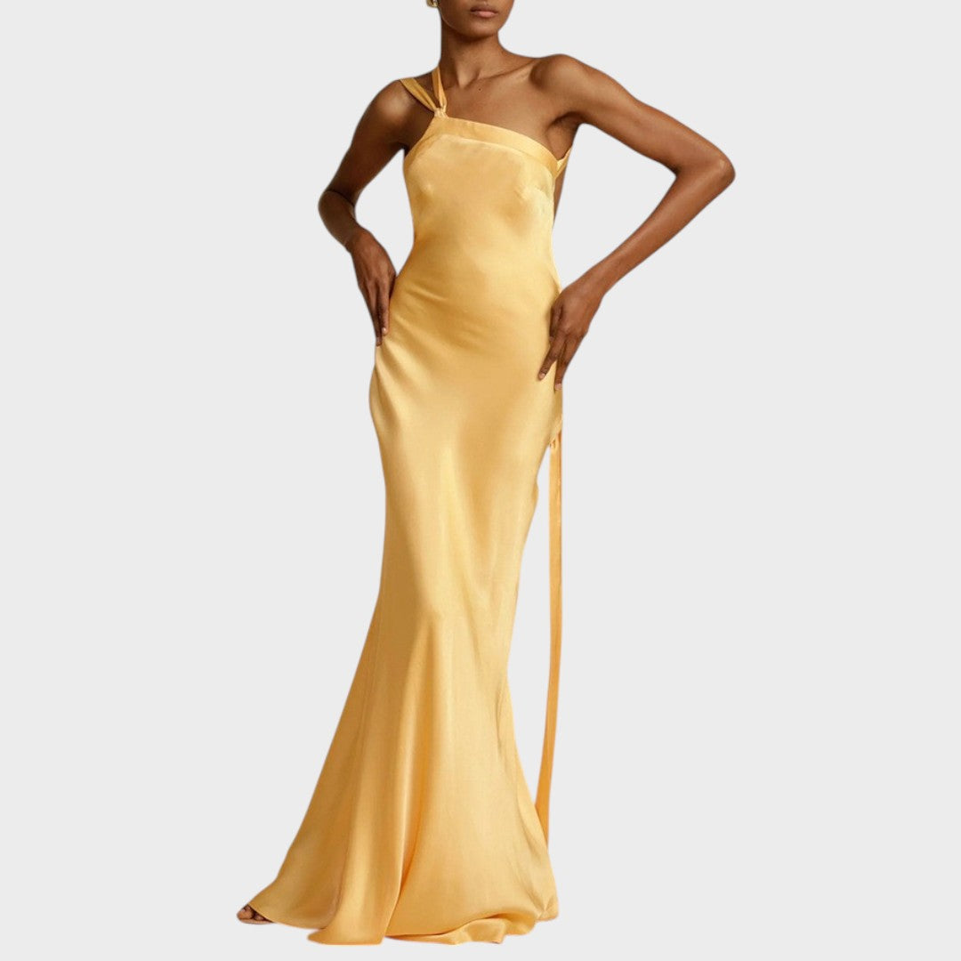Muriel | Vestido Longo de Cetim com Caimento Elegante e Toque Luxuoso
