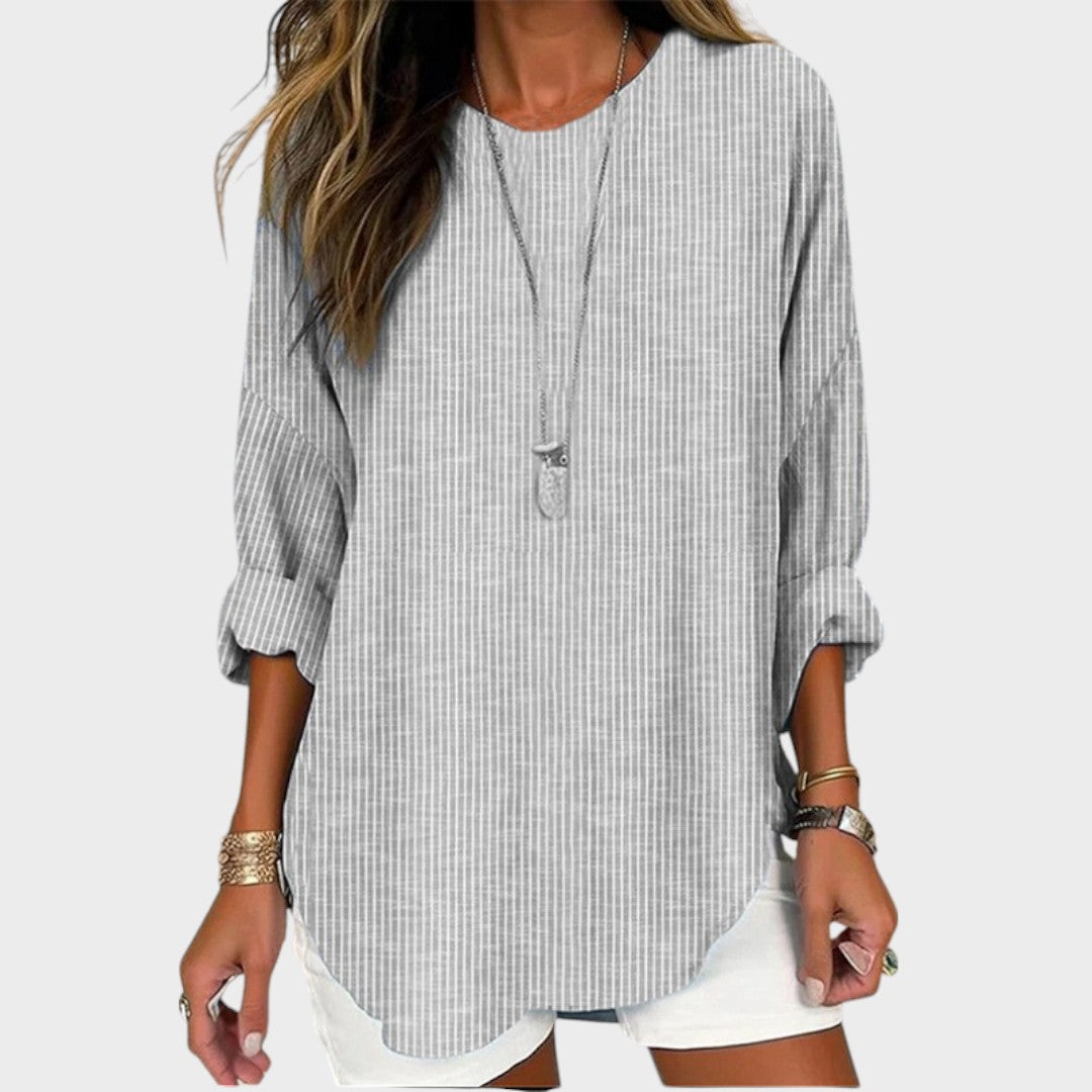 Rhea | Blusa de Listras com Silhueta Estilizada