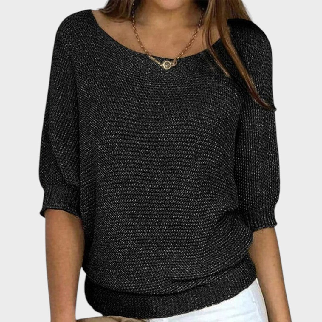 Carolina | Blusa de Malha de Meia Manga Básica e Sofisticada