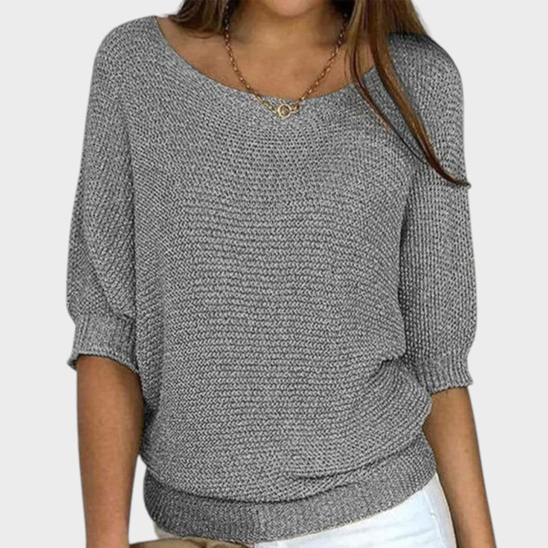 Carolina | Blusa de Malha de Meia Manga Básica e Sofisticada
