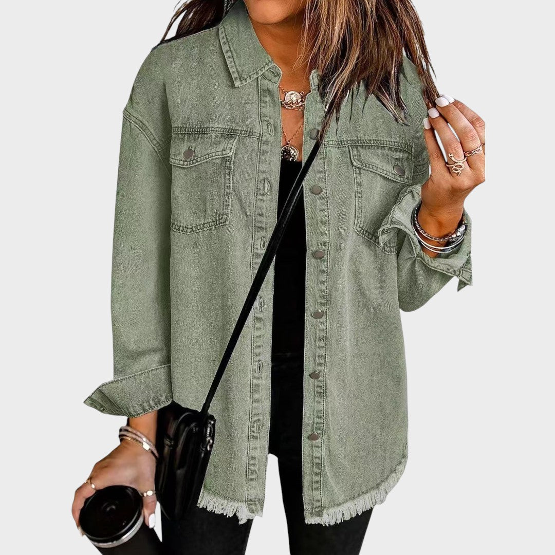 Morgana | Camisa Estilo Jaqueta Jeans Versátil