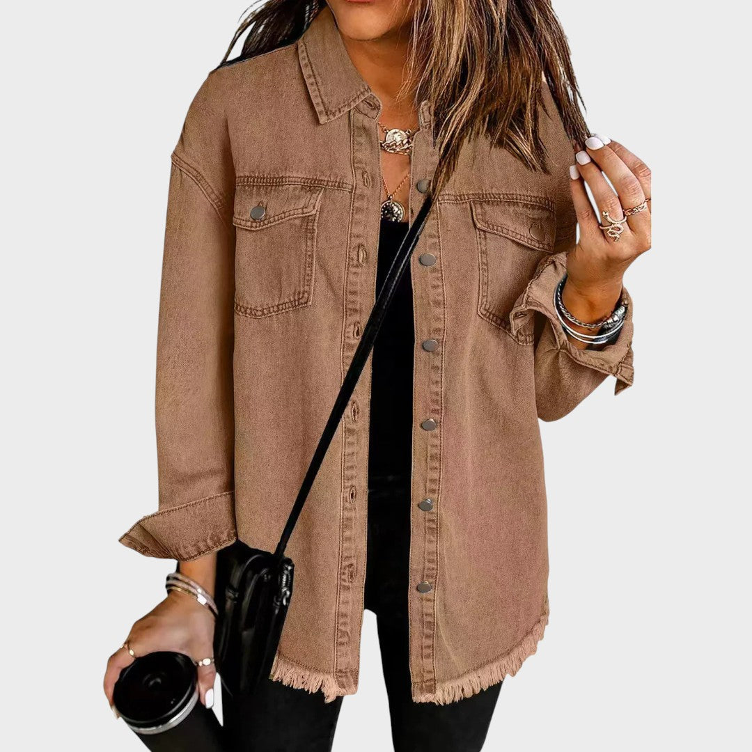Morgana | Camisa Estilo Jaqueta Jeans Versátil