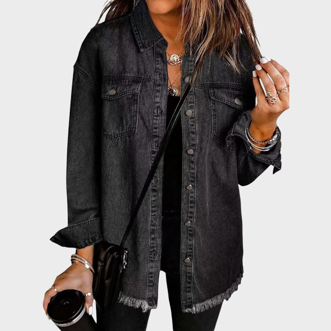 Morgana | Camisa Estilo Jaqueta Jeans Versátil