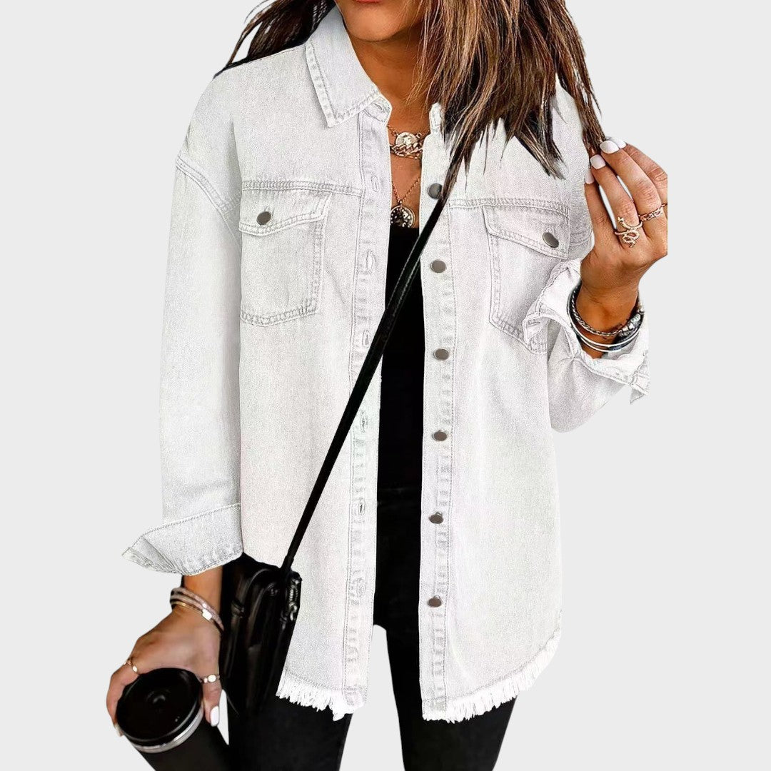 Morgana | Camisa Estilo Jaqueta Jeans Versátil