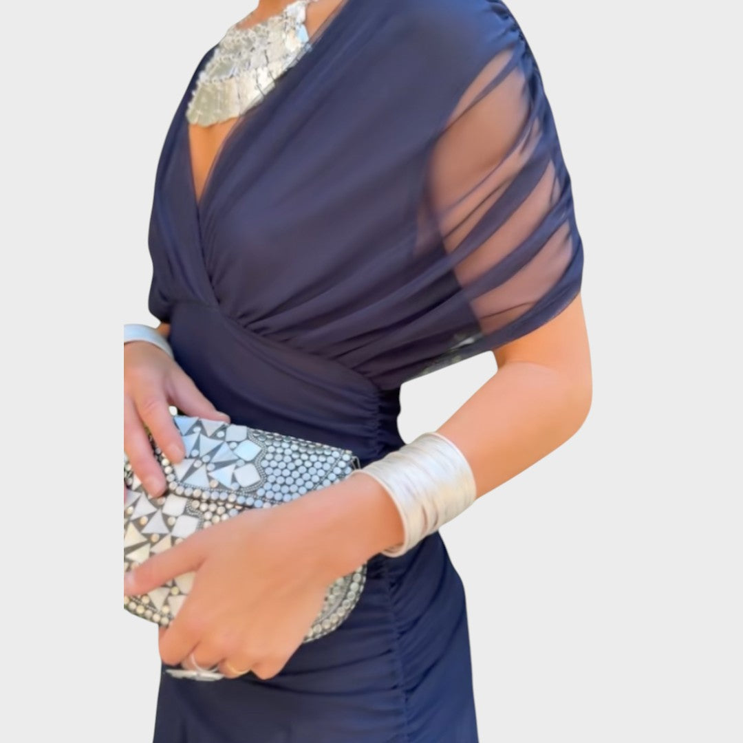 Lora | Vestido Longo com Decote em V e Estampa Floral
