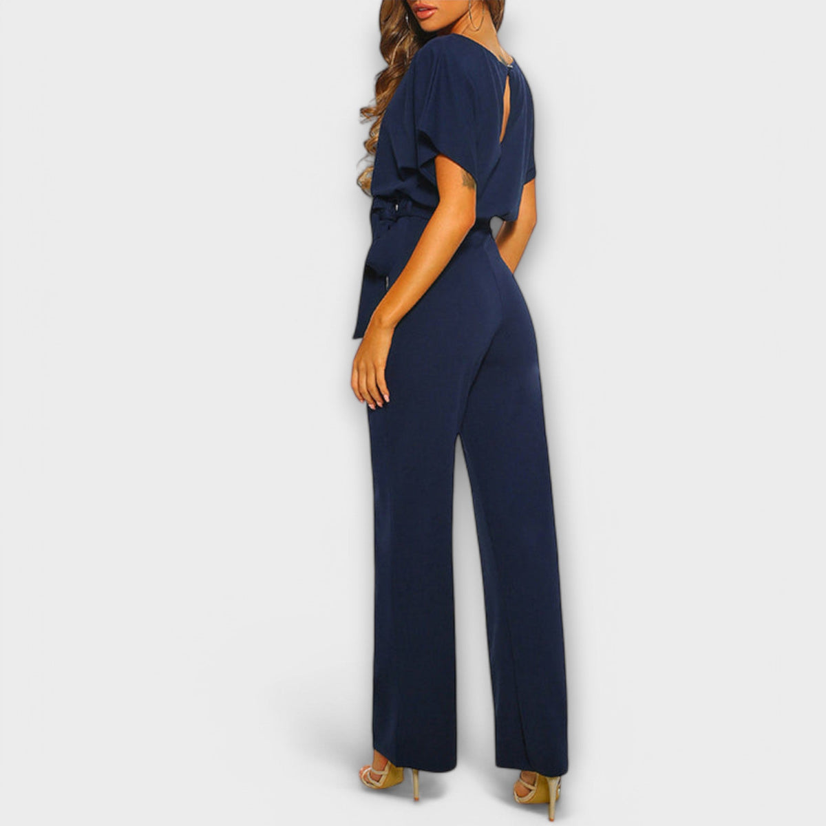 Eva | Macacão Azul-Marinho Justo, Simples e Chic para Ocasiões Especiais