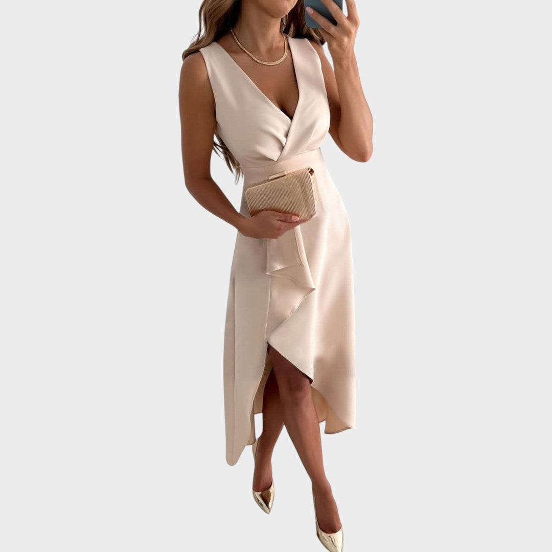 Mila | Elegante Vestido Cruzado com Decote em V