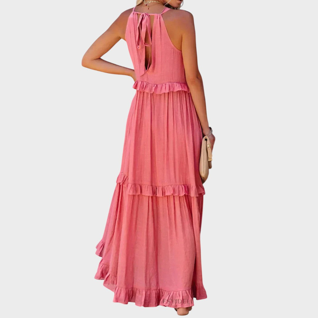 Landry | Vestido Sem Mangas com Acabamento de Babados