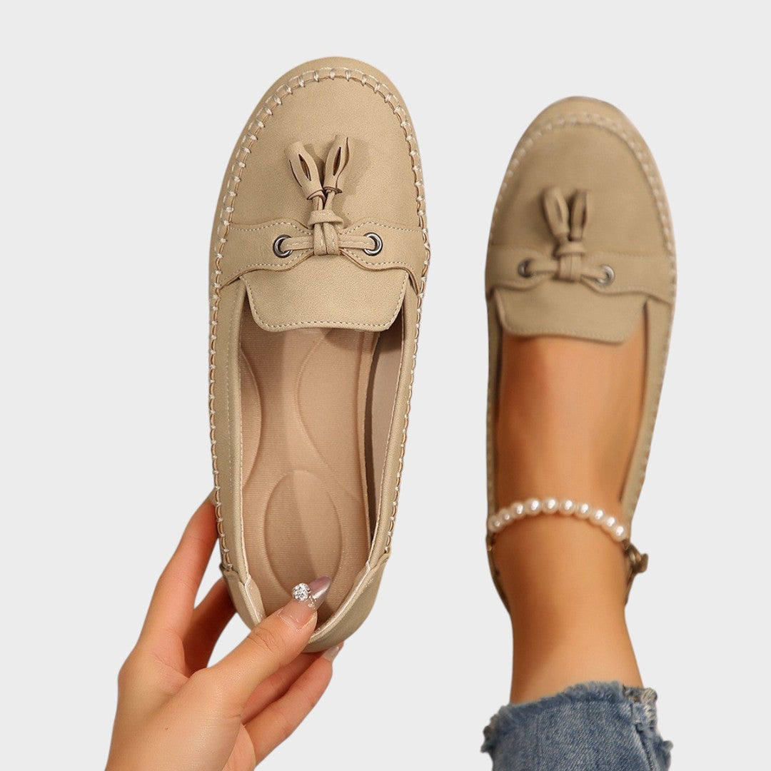 Olivia | Mocassim Ortopédico Vintage com Laço e Palmilha Acolchoada