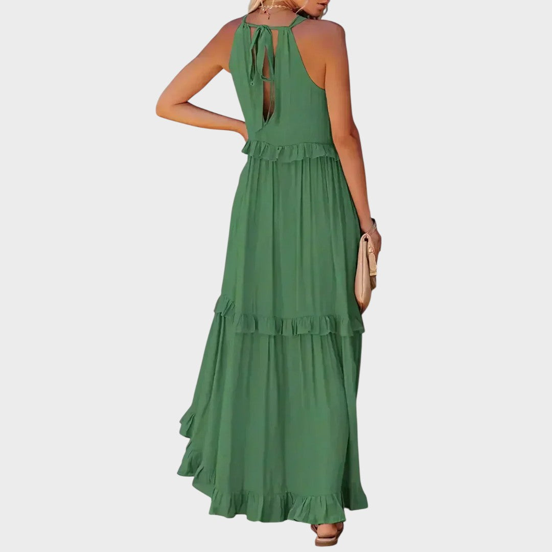 Landry | Vestido Sem Mangas com Acabamento de Babados
