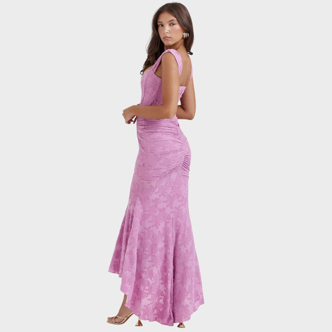 Ashley | Elegante Vestido Ajustado com Drapeado Fino para Ocasiões Especiais