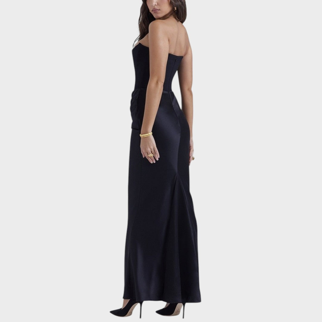 Flora | Vestido de Cetim com Top Incorporado