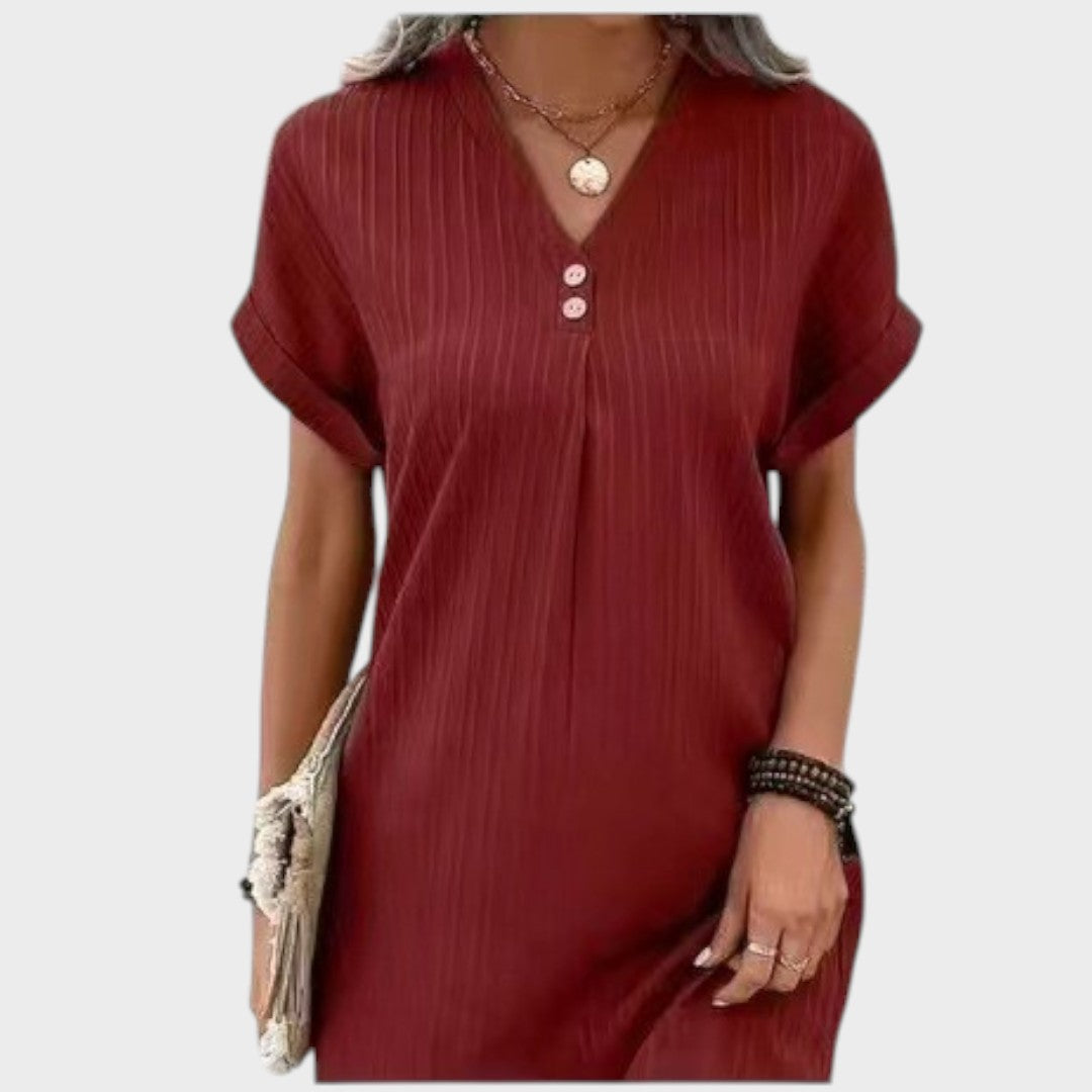 Atália | Vestido Confortável com Decote em V