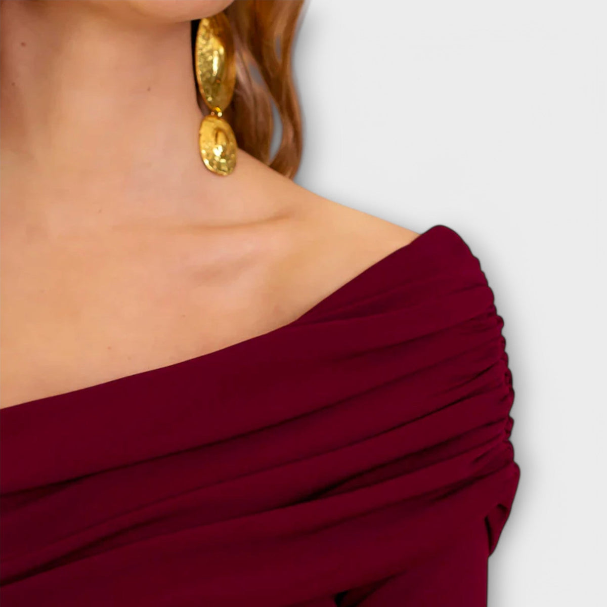 Fiona | Macacão Elegante de Um Ombro Só na Cor Bordô