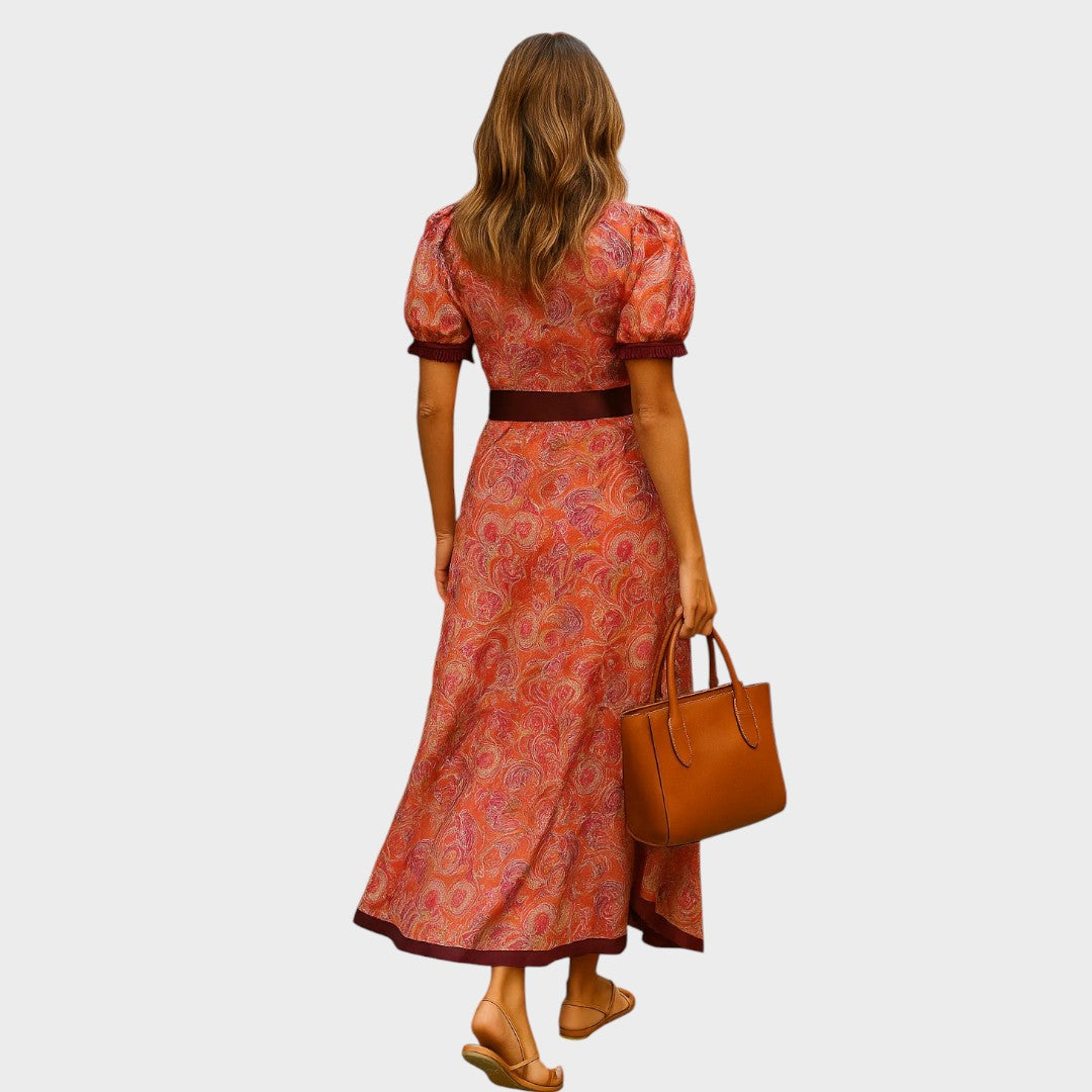 Sylvie | Vestido largo con mangas acampanadas