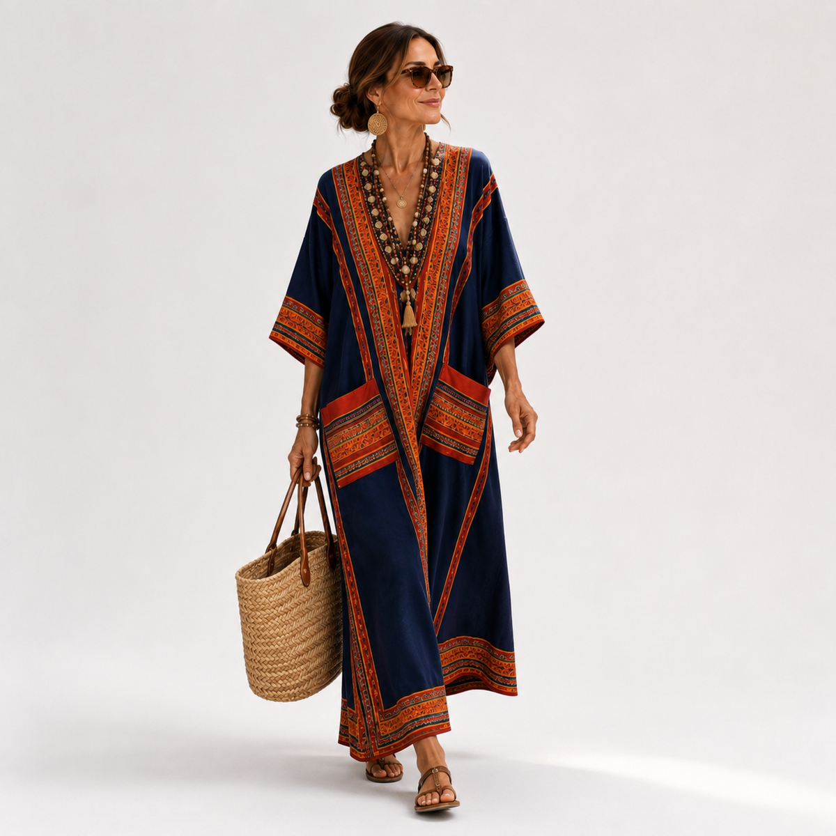 Caftan Samira Azul Étnico