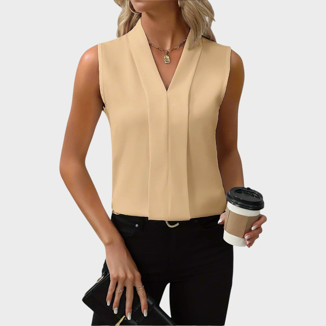 Roma | Blusa Sem Mangas com Decote V e Elegância Sem Esforço