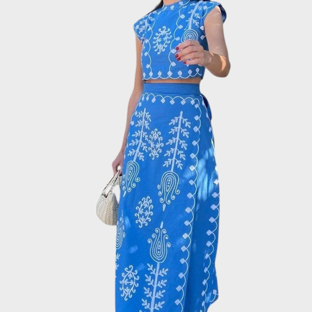 Duna | Conjunto de lino bordado