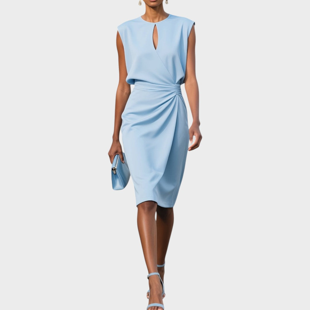 Moana | Vestido Midi de Manga Larga Con Cuello Redondo