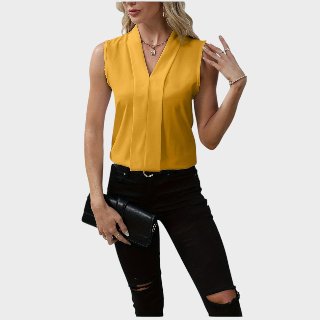 Roma | Blusa Sem Mangas com Decote V e Elegância Sem Esforço