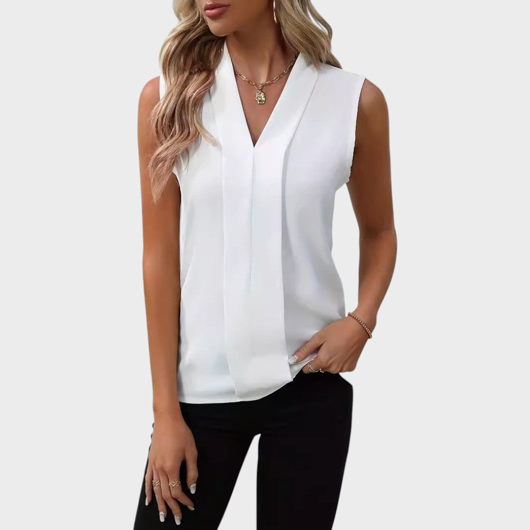 Roma | Blusa Sem Mangas com Decote V e Elegância Sem Esforço