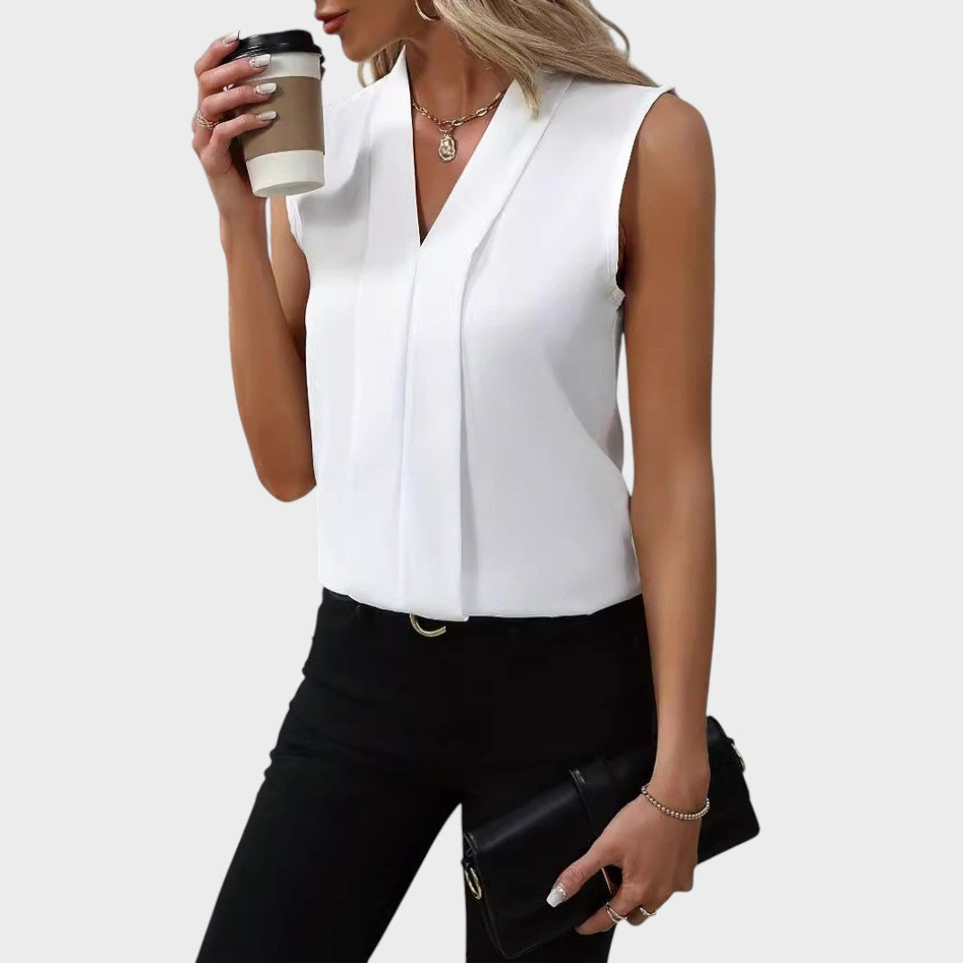 Roma | Blusa Sem Mangas com Decote V e Elegância Sem Esforço