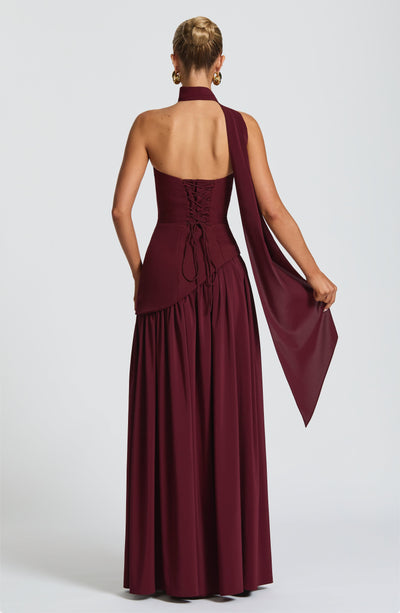 Julia | Vestido Longo Feminino com Fenda e Corpete Tomara que Caia